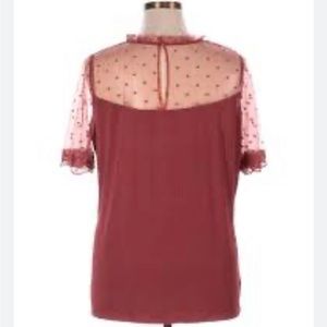 Maurice’s Rust Lace Scalloped Blouse